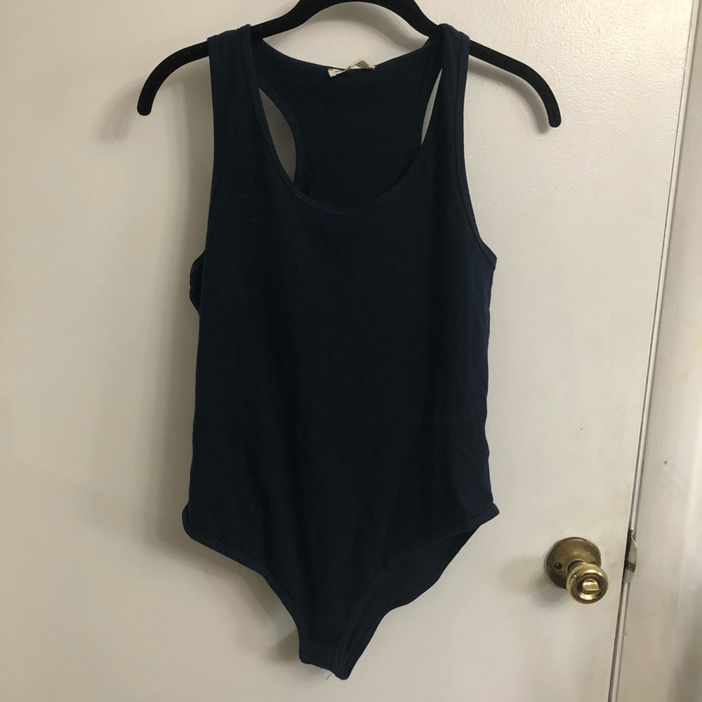 Navy Bodysuit with snap closure | Large